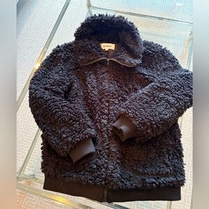 Black Sherpa Bomber Jacket